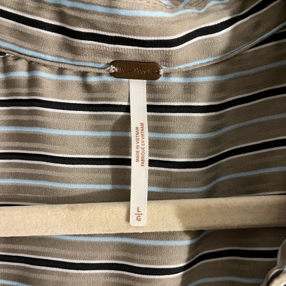 Free People Arlington Wrap Silky Striped Top - Picture 3 of 4